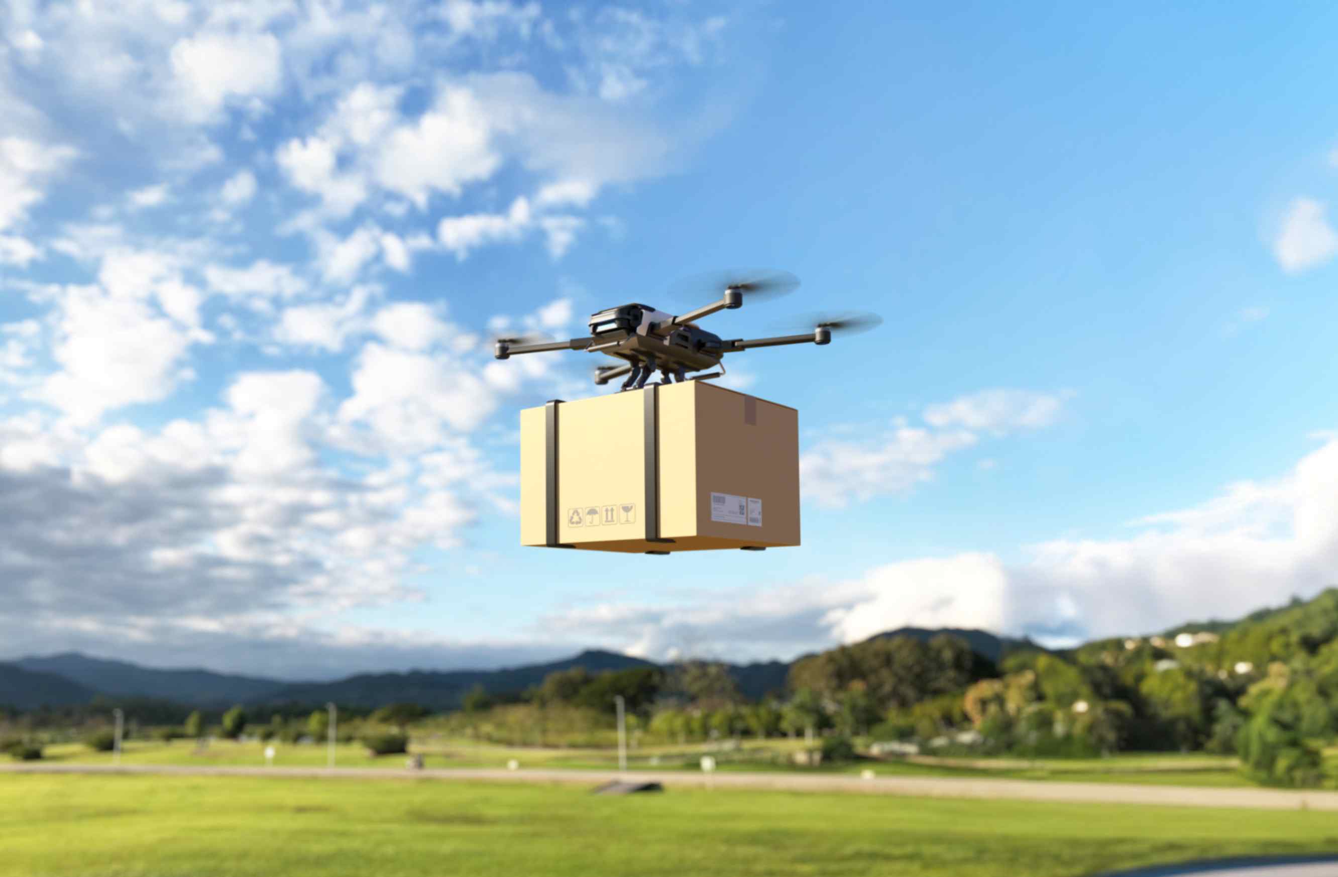 Drone Delivering Package