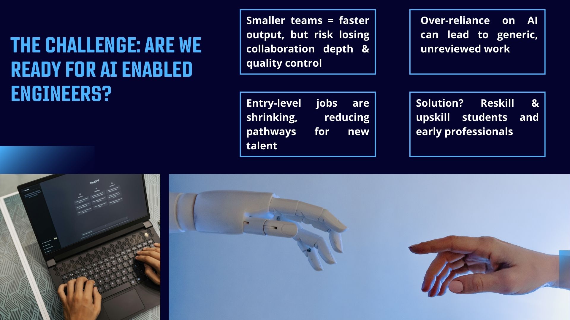 A collage of a computer and a robot arm AI-generated content may be incorrect.